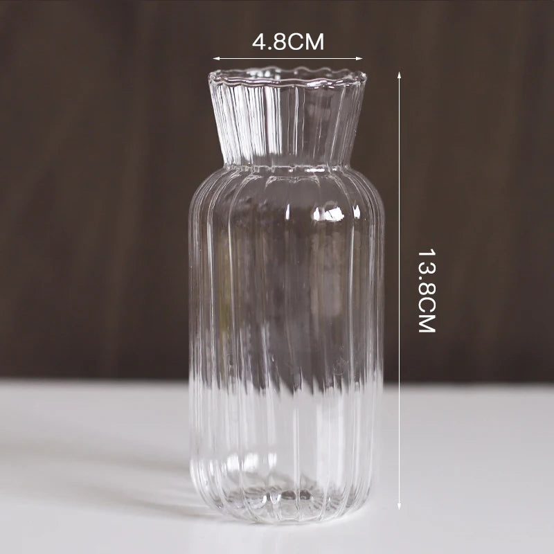 Transparent Vase Modern Home Decor Vase Decoration Home Wedding Clear Glass Vase Nordic Vases Set Hydroponic Vase