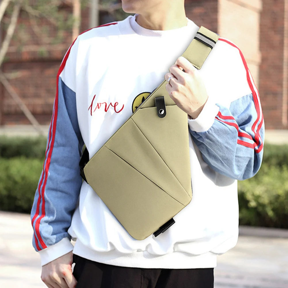 Mens Fashion Chest Bag Travel Crossbody Bag Large Capacity Simple Sling Bag Anti Theft Bag Ergonomic Mini Shoulder Bag