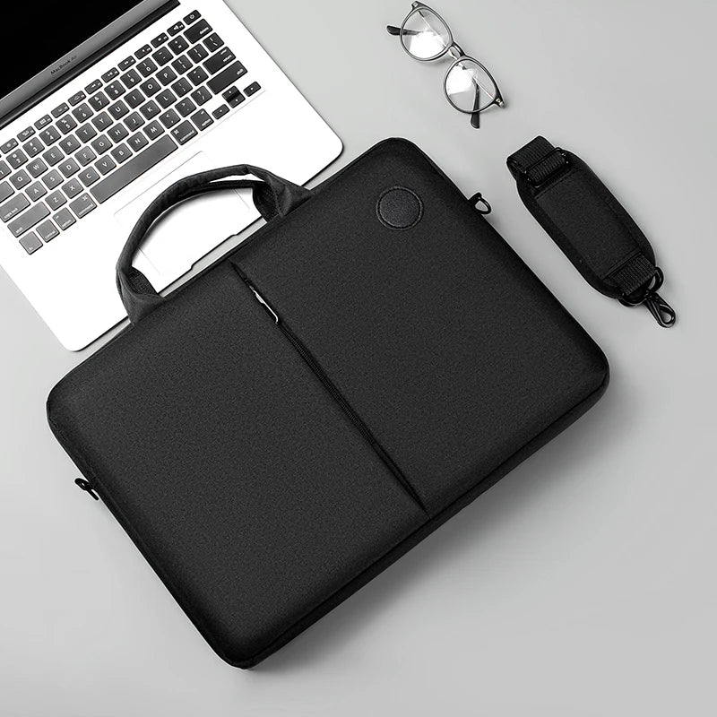 Men's Black Bag - Portable Business Shoulder Handbag, Multiple Compartments, for Work or Travel, Stylish Business Bag