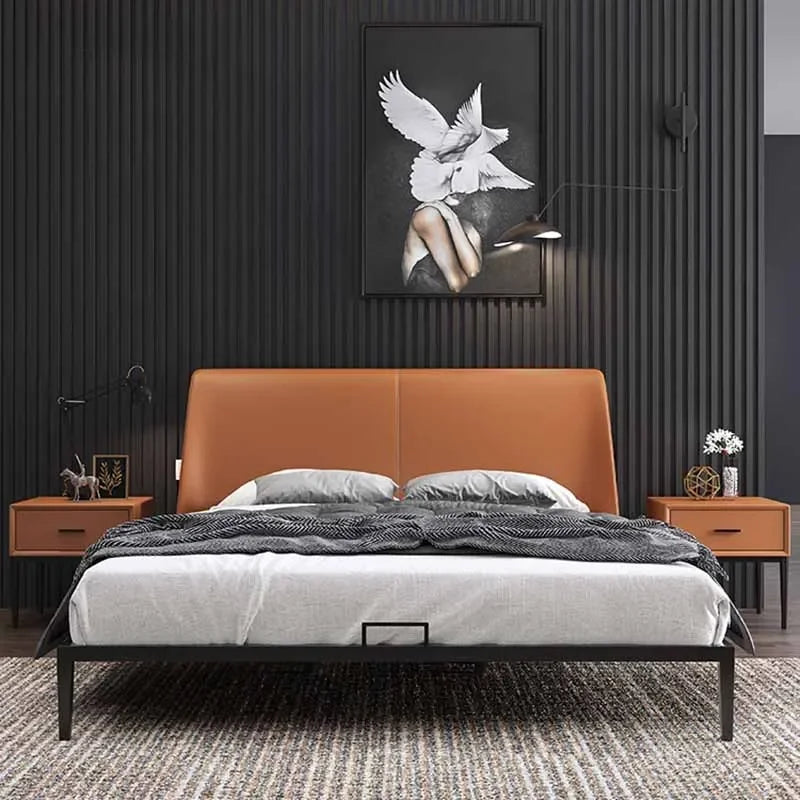 High End Wood Double Bed European Waterproof 2 Person Modern Twin Beds Bedroom Queen Sleeping Camas De Dormitorio Furniture