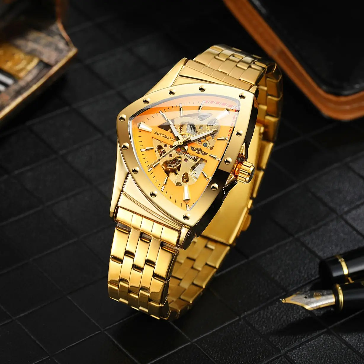 New Mens Watches Fashion Top Brand Luxury Business Automatic Mechanical Watch Men Casual Waterproof Wristwatch Relogio Masculino