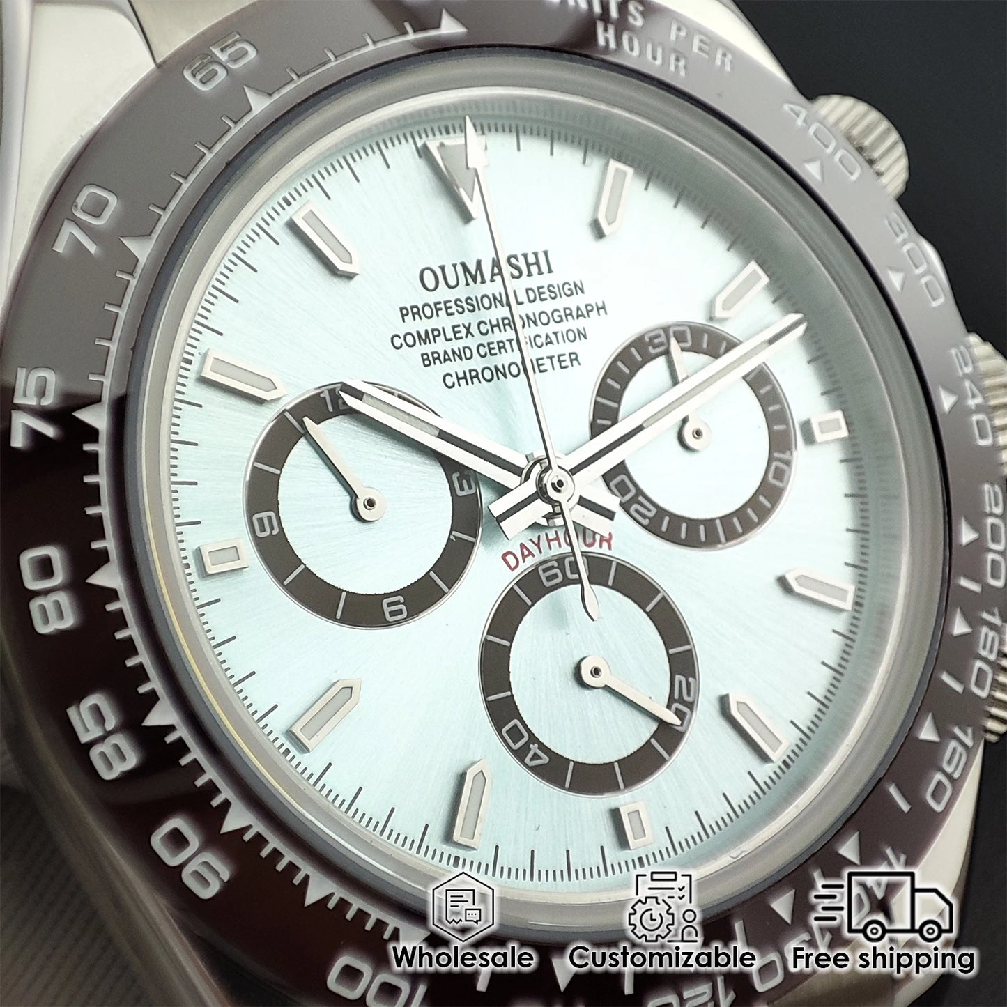 Watches for Men 39.5mm Business Luxury Silver 4130 watch Chronograph Luminous Waterproof 4613 movement Men's Watch