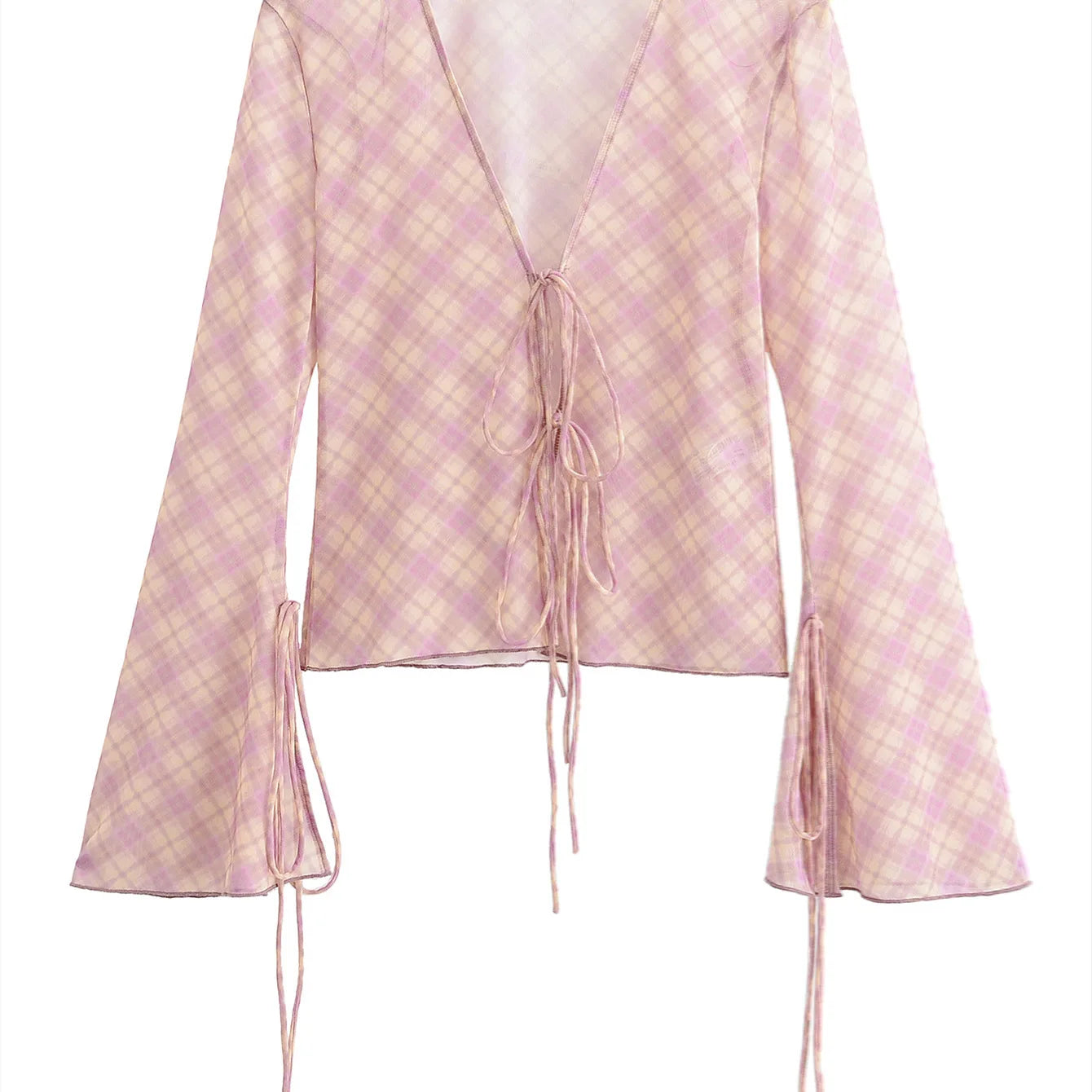 Women's Clothing 2025summer New Set Fashionable Casual Slim Fit Sweet V-neck Semi Transparent Top Paired with Mesh Printed Skirt