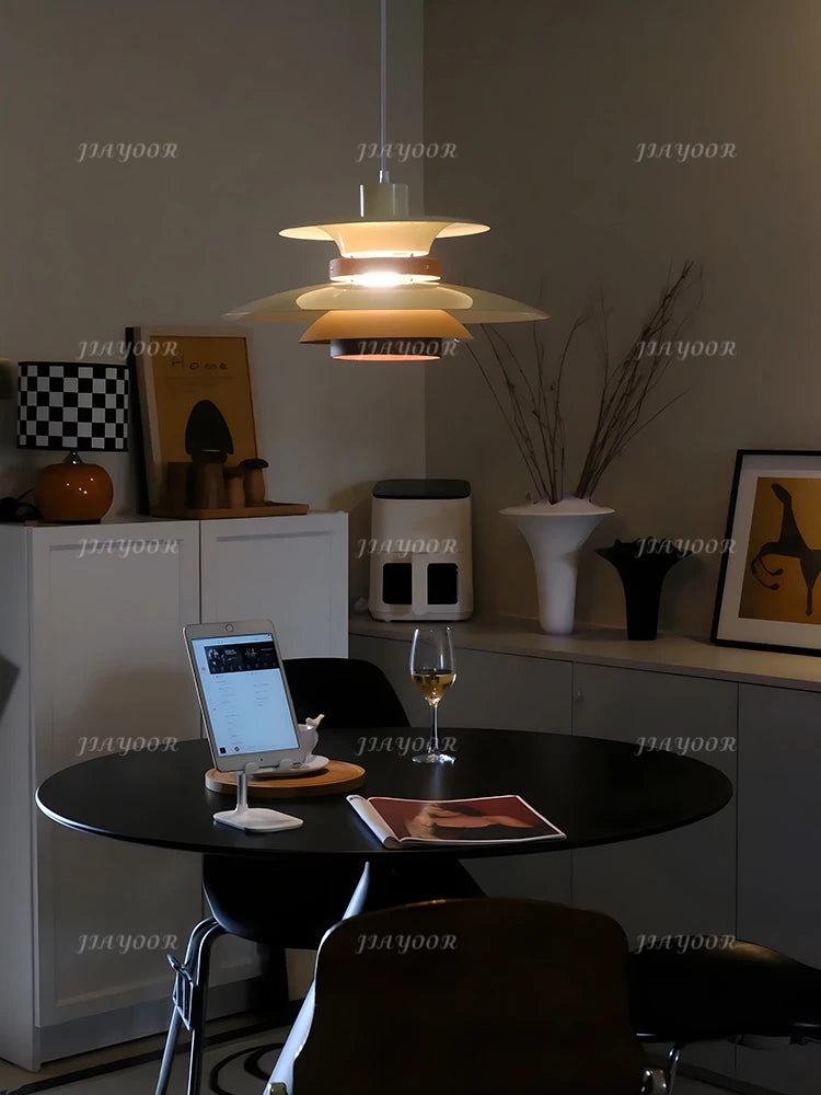 Modern LED Lights For Home Decoration Living Room Dining Room Pendant Light Walnut painted bar counter, single lighting fixture