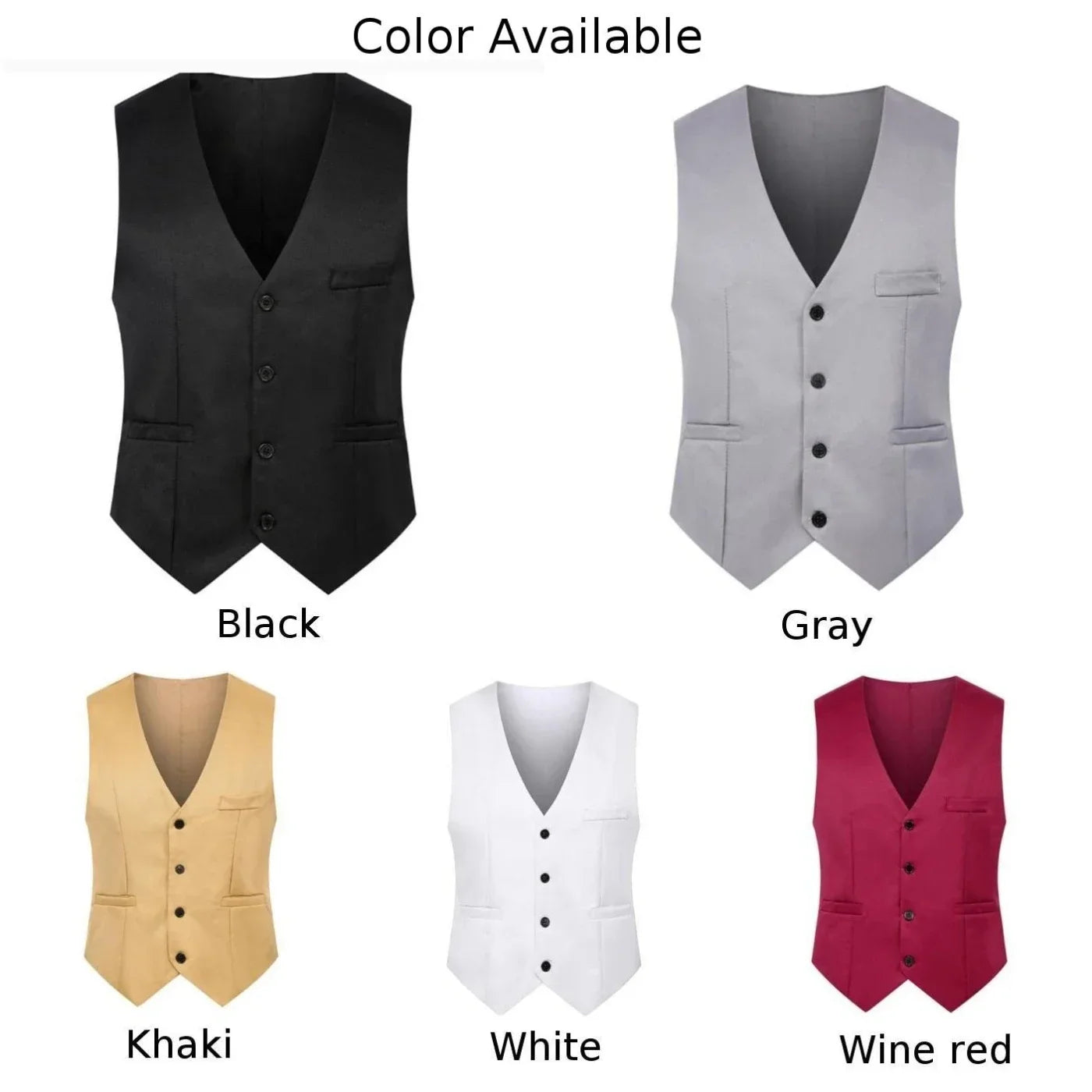 Clothing Mens Vest Slim Spring Summer V-Neck Double-breasted Sleeveless Winter Work All Seasons Autumn Business