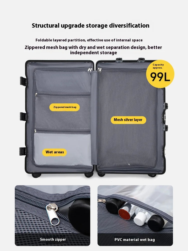 Hard Shell Carry-On Suitcase Rolling Travel Luggage with Spinner Wheels 20 24 26 28 30 Inch Large Capacity Durable Luggage