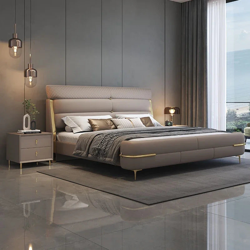 Luxury Modern Bed Frames Queen Sized Organizer Nightstands Sleeping Bed Lounge Hotel Camas De Matrimonio Dormitorio Furnitures