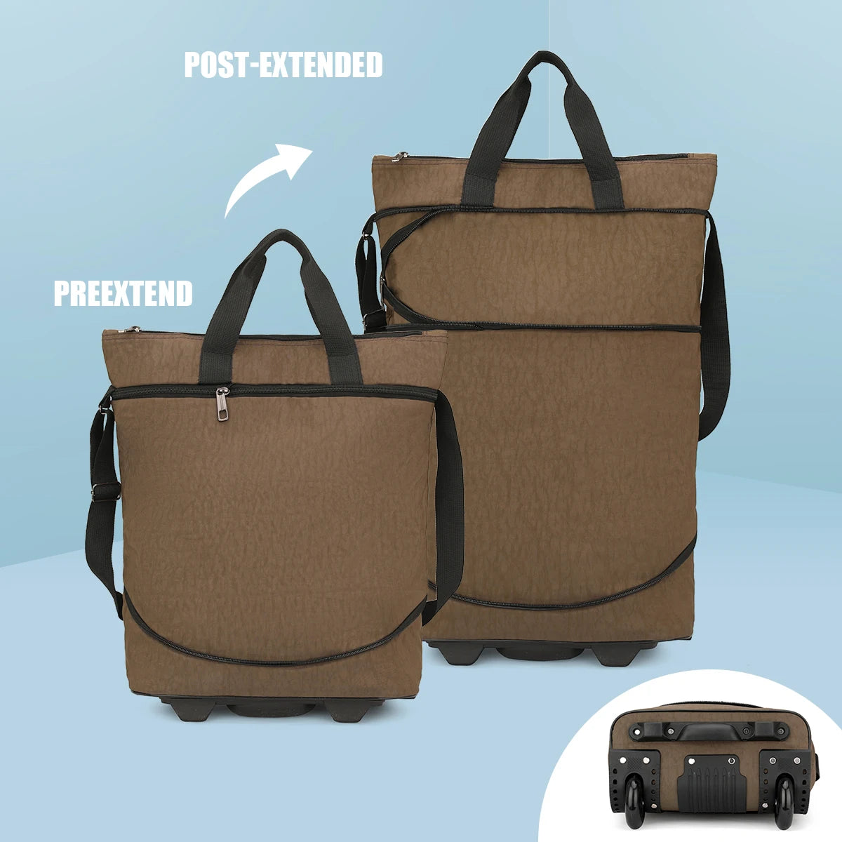Expandable Rolling Duffle Bag with Wheels Expandable Foldable Duffle Bag Suitcases Rolling Luggage Bag Carry on Duffel Bag