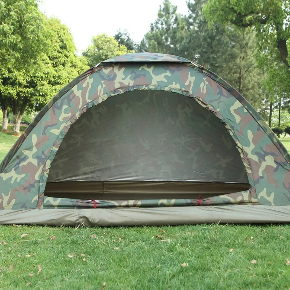 Camping Tent Camouflage Tent Single Layer Outdoor Portable Camouflage Summer Tent For Outdoor Camping Traveling Tents Hiking