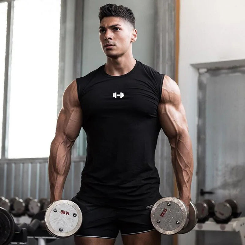 Mens Running Sport Vests Cotton Workout Sleeveless Summer Shirts Gym Bodybuilding Tank Tops Fitness Muscle Breathable Clothing