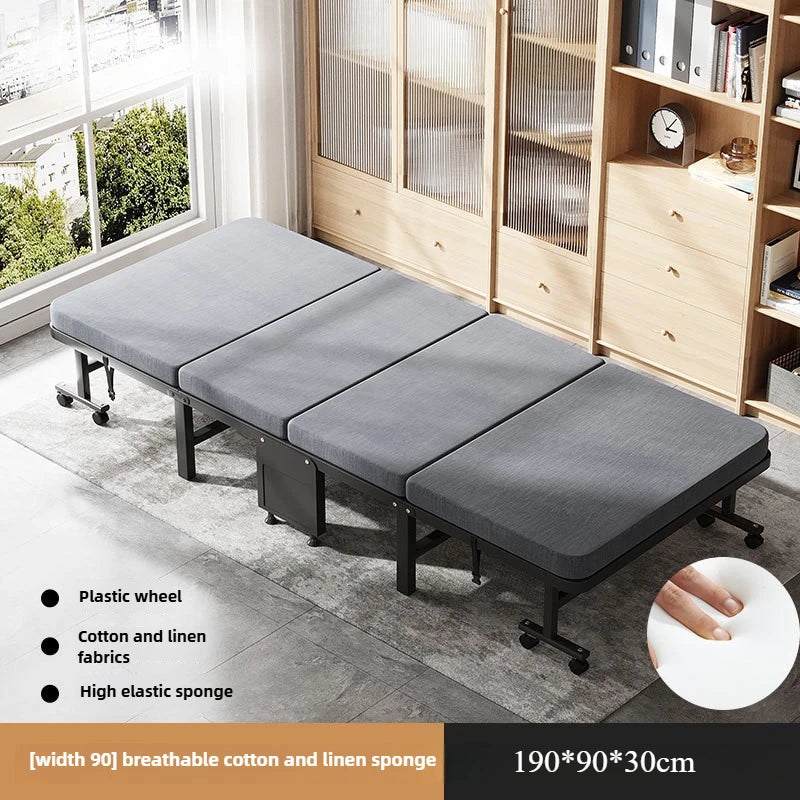 Lunch break folding bed single portable home office nap artifact simple bed wooden board hospital escort bed adult