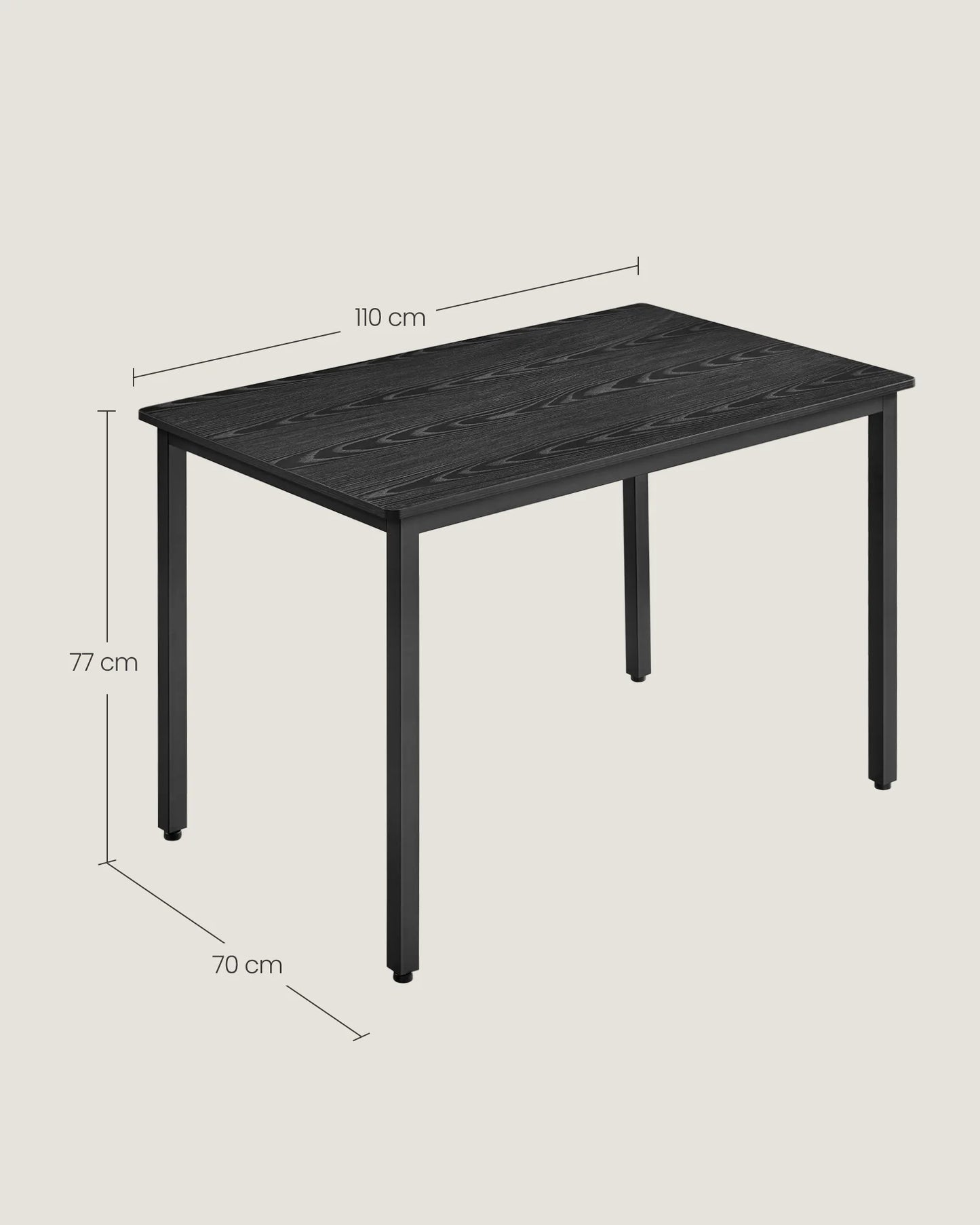 VASAGLE dining table, dining table, kitchen table, 70x110x75 cm, kitchen