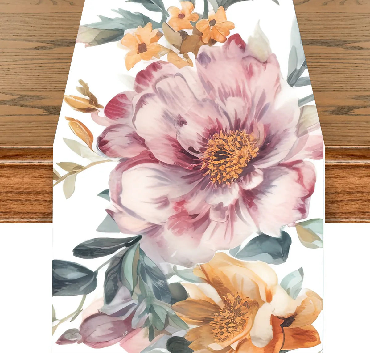 Blue Tulip Table Runner for Dining Table Kitchen Decor Anti-stain Dining Table Tablecloth Rectangular Dining Table Runner