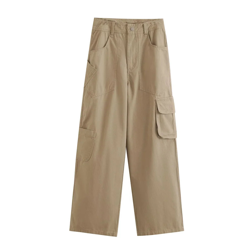 2025 new women's clothing with European and American style casual and elegant design avant-garde and retro work pants