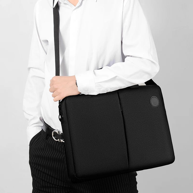 Men's Black Bag - Portable Business Shoulder Handbag, Multiple Compartments, for Work or Travel, Stylish Business Bag