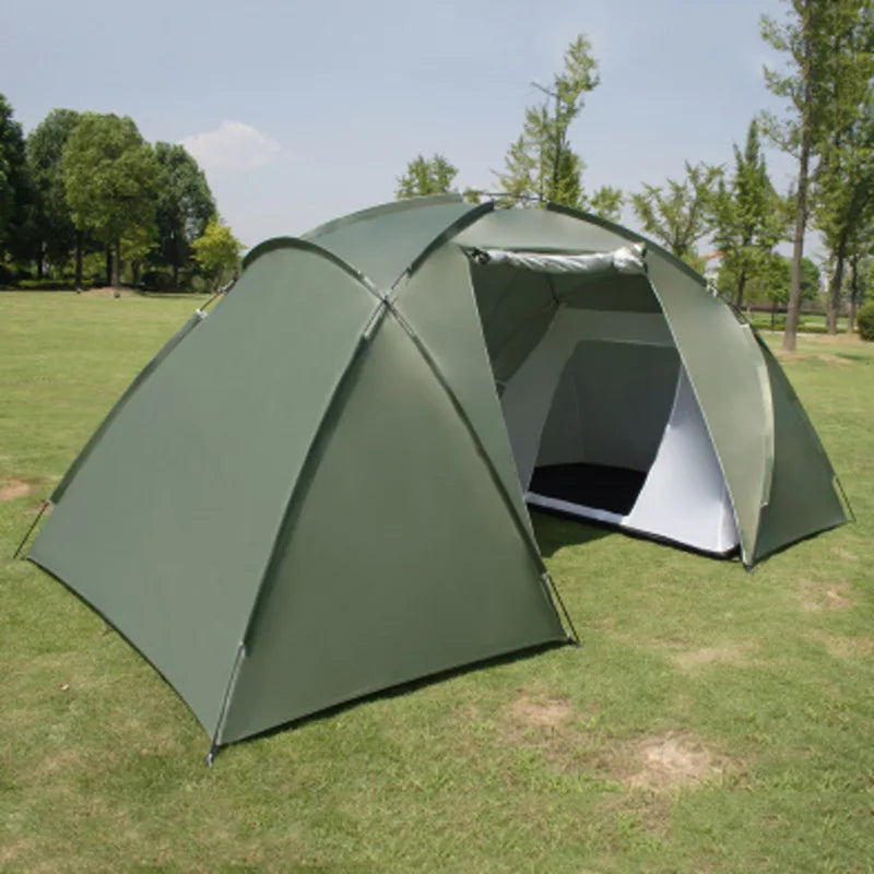 Outdoor Camping Tent 4-6 Person Large Tent Sun Protection Waterproof Sunshield Double Layer Portable Hiking Climbing Picnic Tent