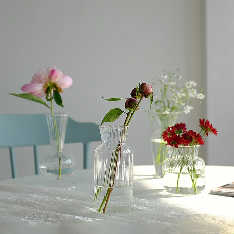 Glass Flower Vase Transparent Hydroponics Plant Vase Flower Bottle 
Nordic Desktop Decor Vases Home Flowers Decoartion Crafts