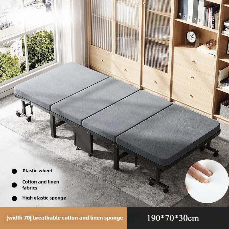 Lunch break folding bed single portable home office nap artifact simple bed wooden board hospital escort bed adult