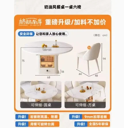 Luxury Modern Dining Table Organizer Storage Design Multifunctional Dining Table Nordic Minimalist Mesas De Comedor Furniture