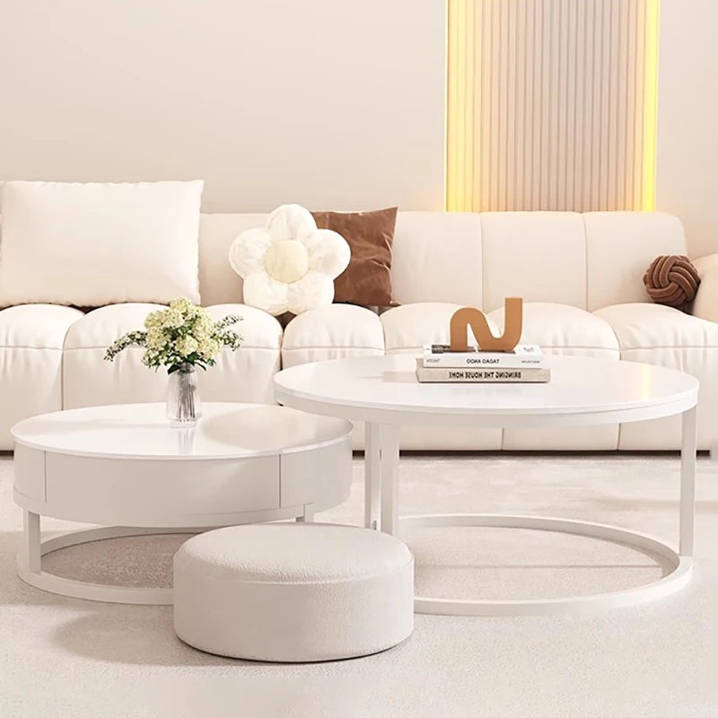 White Coffee Table Living Room Luxury Combination Design Simple Coffee Table Home Table Basse De Salon Furniture Decoration