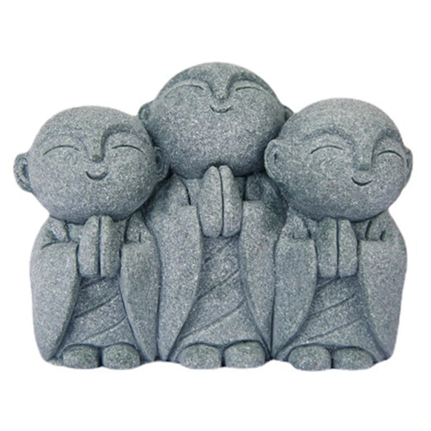 Sculpture Gifts Ornament Simple Home Outdoor Little Jizo Buddha Statue Gravel Praying Garden Decoration Grey Craft Small Monk