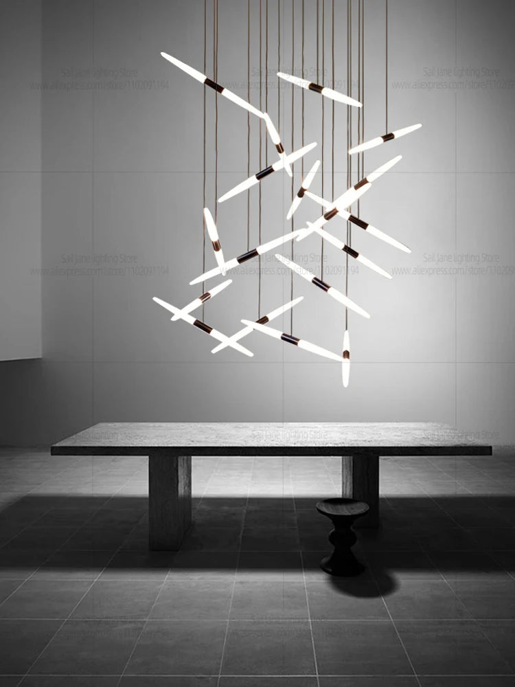 Led Chandelier Modern Dining Room Lamps Home Interior Lighting Designer Living Room Pendent Lamp Creative Staircase Lighting