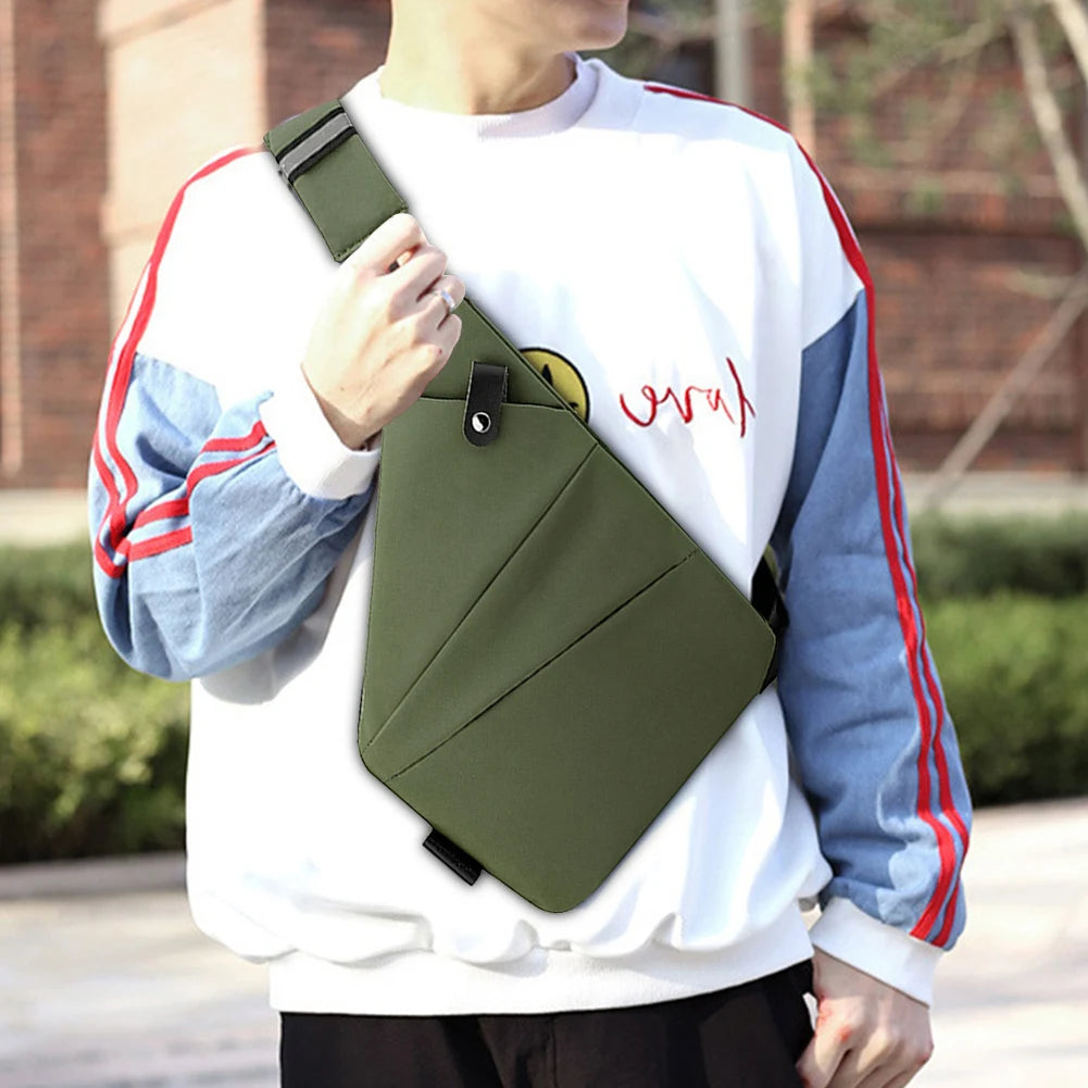Mens Fashion Chest Bag Travel Crossbody Bag Large Capacity Simple Sling Bag Anti Theft Bag Ergonomic Mini Shoulder Bag