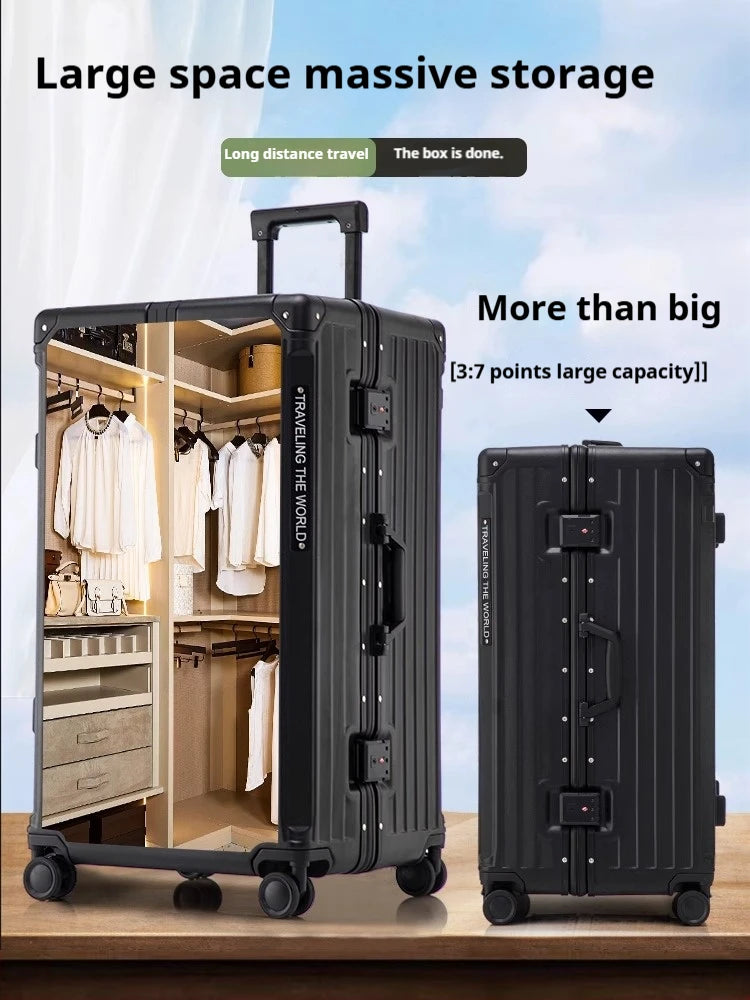 Hard Shell Carry-On Suitcase Rolling Travel Luggage with Spinner Wheels 20 24 26 28 30 Inch Large Capacity Durable Luggage