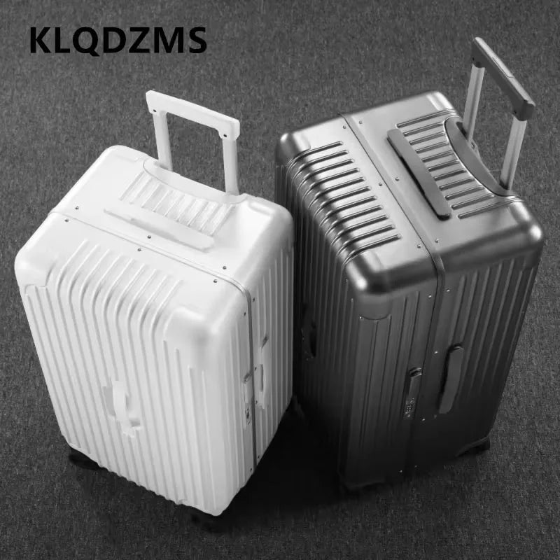 KLQDZMS Carry-on Travel Luggage Large Capacity Aluminum Frame Trolley Case 24"26"28" Combination Case 20 Inch Cabin Suitcase