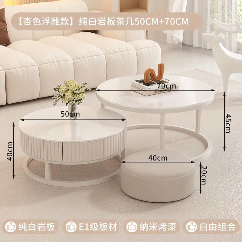 White Coffee Table Living Room Luxury Combination Design Simple Coffee Table Home Table Basse De Salon Furniture Decoration
