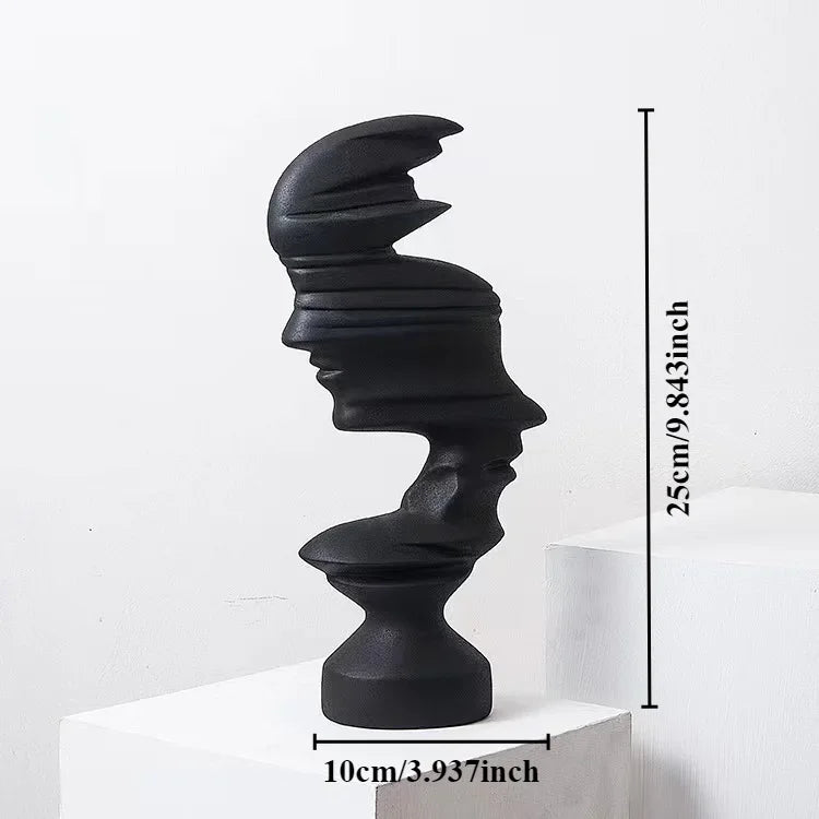 25cm Modern Style Home Decor Abstract Human Face Sculpture Statue Ornament Indoor Room  Living Office Decoration Handicraft Gift