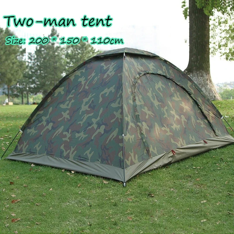 Camping Tent Camouflage Tent Single Layer Outdoor Portable Camouflage Summer Tent For Outdoor Camping Traveling Tents Hiking
