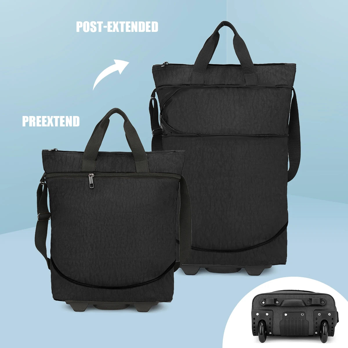 Expandable Rolling Duffle Bag with Wheels Expandable Foldable Duffle Bag Suitcases Rolling Luggage Bag Carry on Duffel Bag