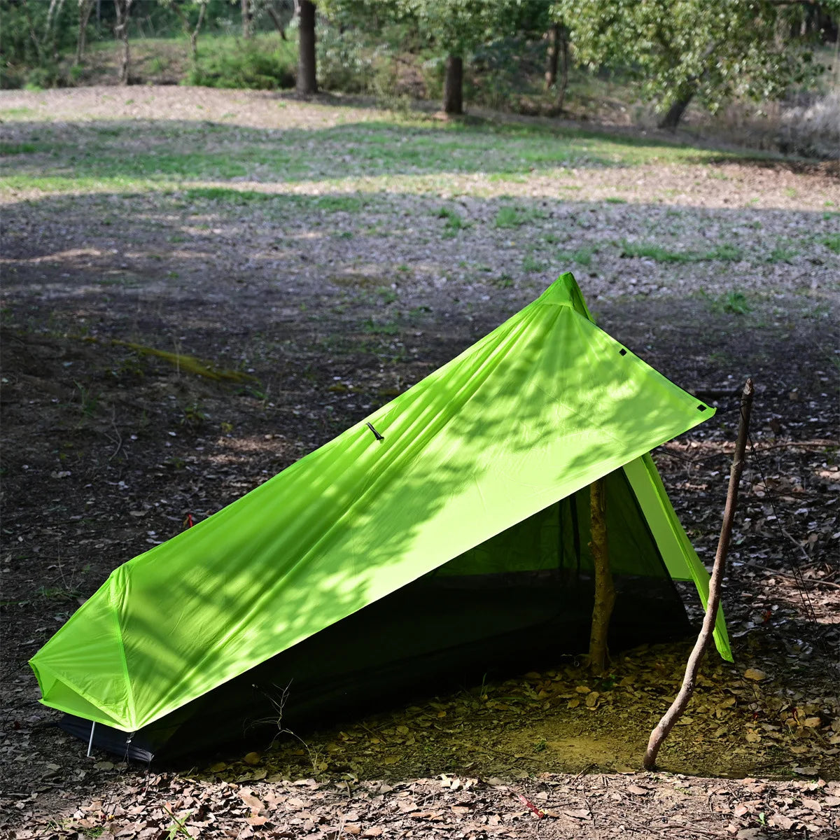 Outdoor Camping Single Person Tent Ultralight Double Layers 15D Silicone Coated No Poles Tent