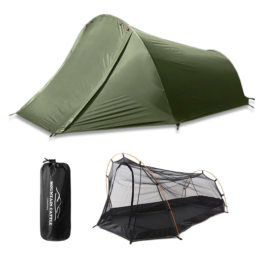 Camping  Tent Ultralight Aluminum Pole Outdoor Tent For Backpacking Hiking Camping Seasons 1/2 Person Tent Camping Equipment