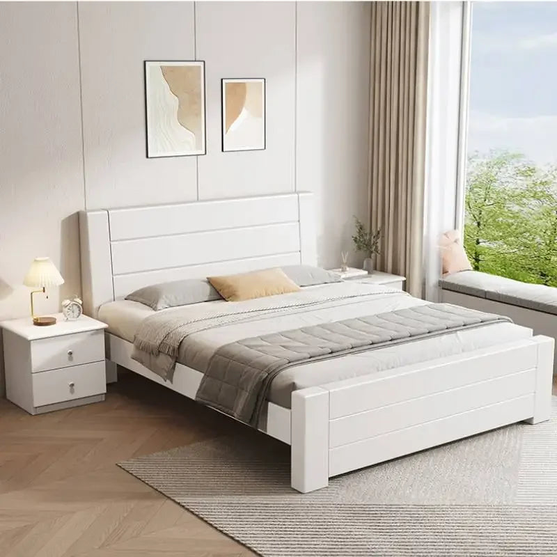 Wooden Cheap Storage Bed Bedroom Elegant Pretty Luxury Full Size Frame Bed Bases Queen Home Cama Box Casal House Accessories