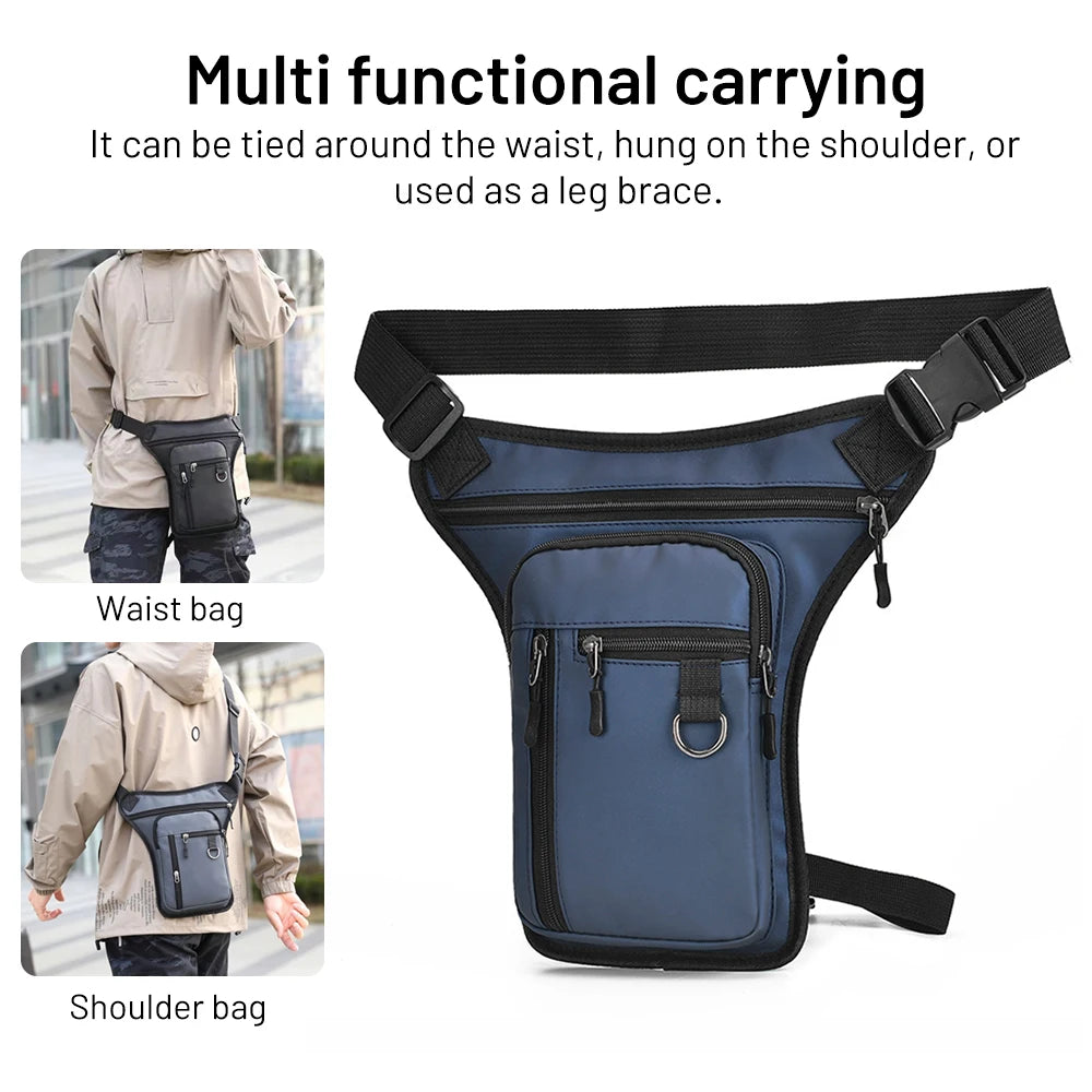 Men Drop Leg Bag Waist Bag for Men Fanny Pack Phone Purse Motorcycle Riding Shoulder Crossbody Thigh Male Hip Belt Waist Bags