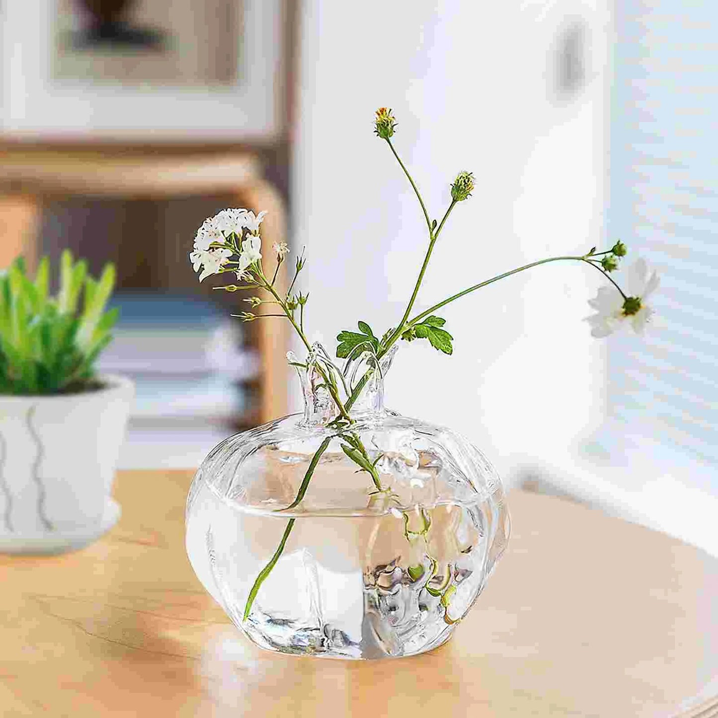 Pomegranate Shaped Glass Vase Creative Flower Arrangement Vase Hydroponic Planter Vases For Home Decor Vases Plants Container