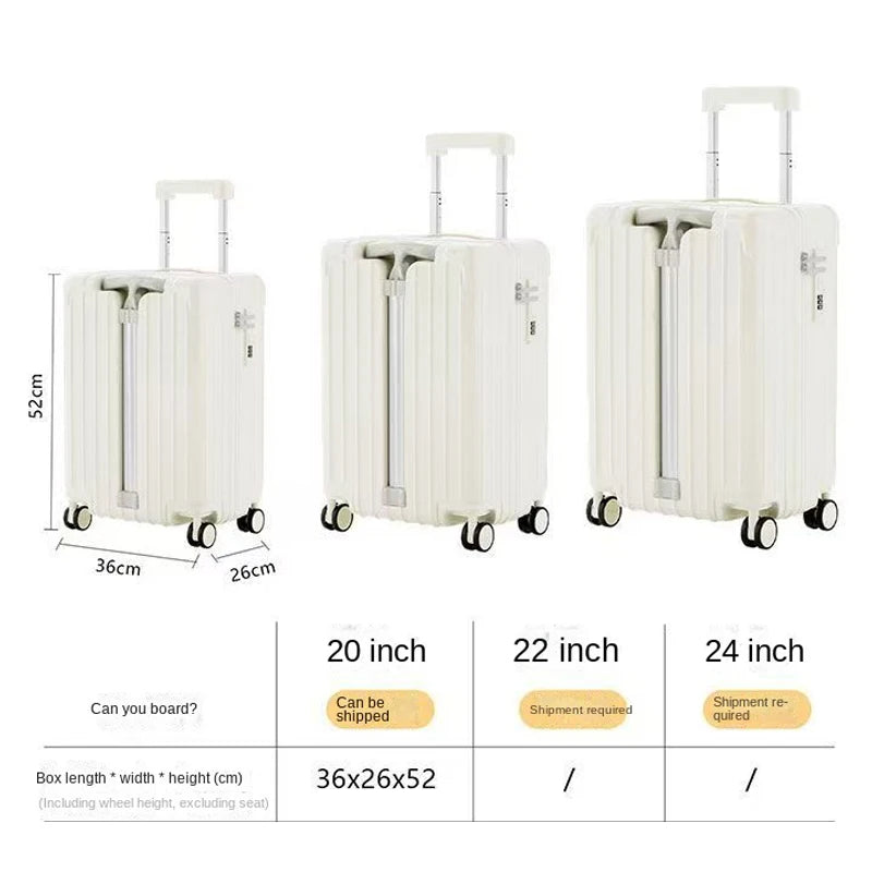 Double Trolley Children's Luggage New Ride on Suitcase  20 Inch Boarding Box Rear Opening Laptop Bag Sturdy and Durable Suitcase