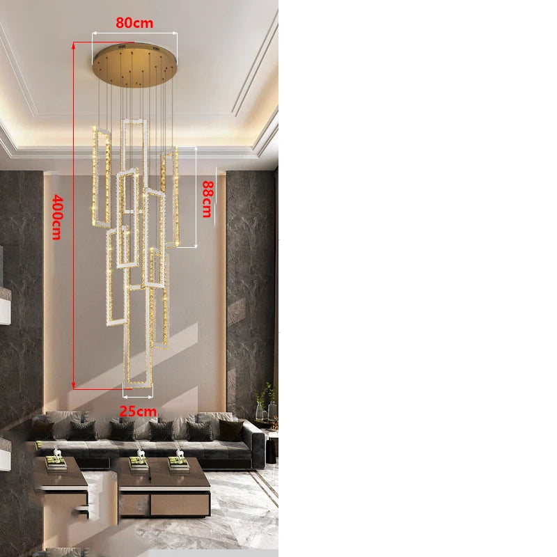 Modern home decoration salon lamps for living room smart crystal Pendant lights dining room indoor lighting