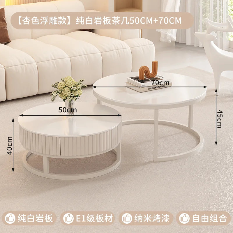 White Coffee Table Living Room Luxury Combination Design Simple Coffee Table Home Table Basse De Salon Furniture Decoration