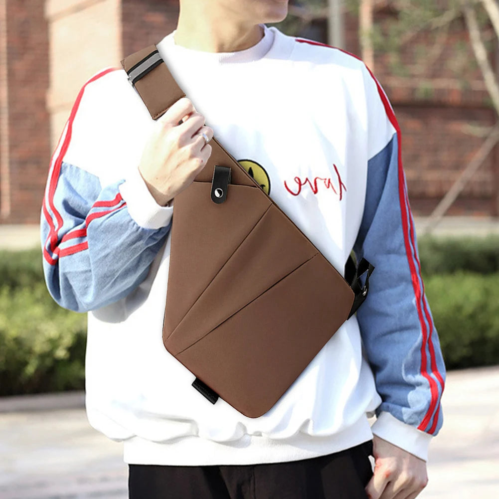 Mens Fashion Chest Bag Travel Crossbody Bag Large Capacity Simple Sling Bag Anti Theft Bag Ergonomic Mini Shoulder Bag
