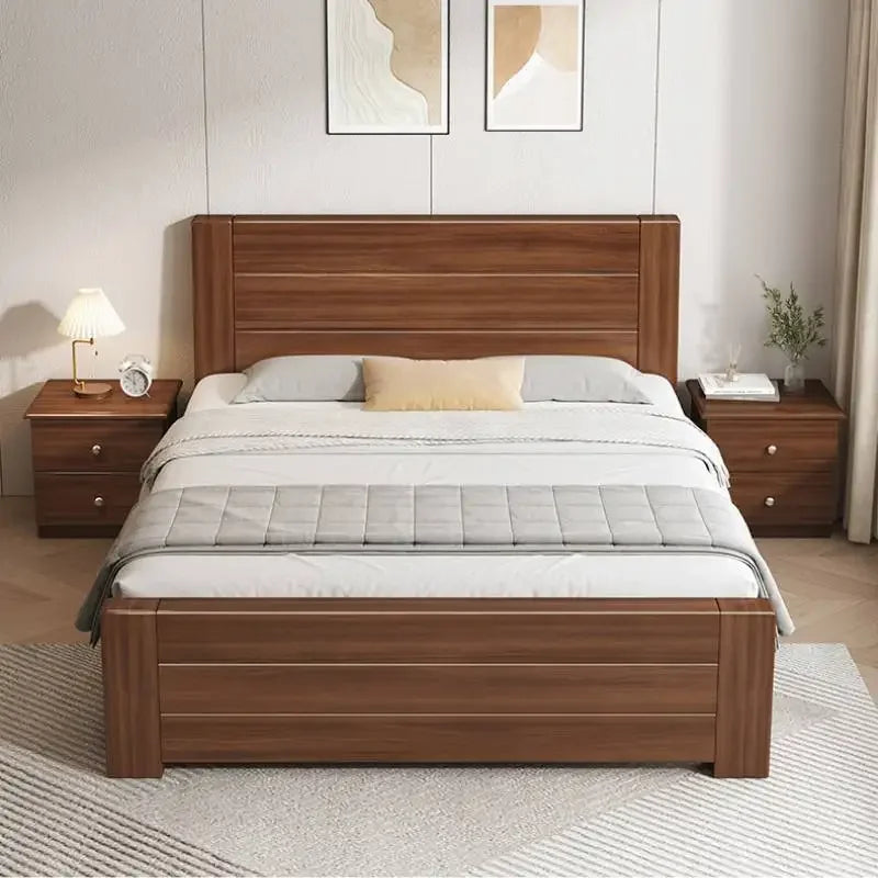 Wooden Cheap Storage Bed Bedroom Elegant Pretty Luxury Full Size Frame Bed Bases Queen Home Cama Box Casal House Accessories
