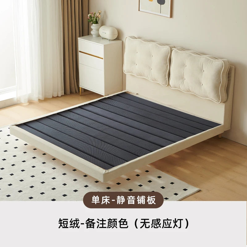 Backrest Girls Double Bed Modern Loft White Sleeper Luxury Floating Bed Frame 180X200Cm Adults Camas De Dormitorio Furniture