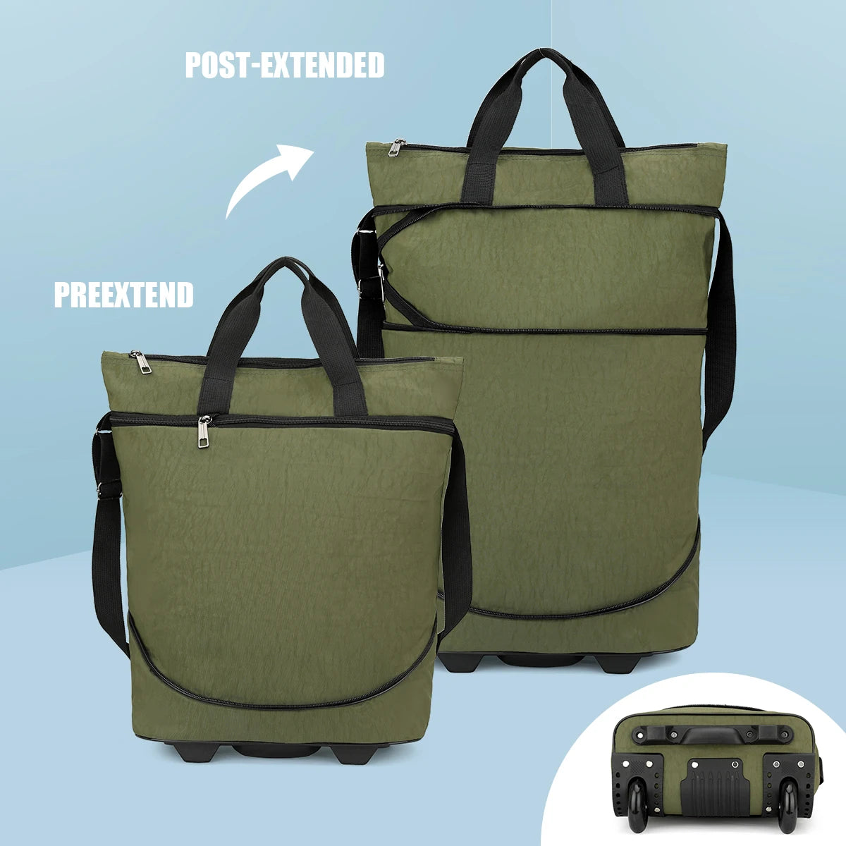 Expandable Rolling Duffle Bag with Wheels Expandable Foldable Duffle Bag Suitcases Rolling Luggage Bag Carry on Duffel Bag