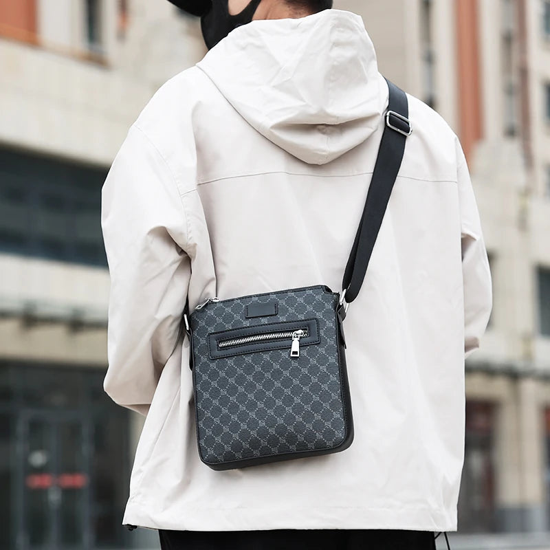 New Crossbody Bag for Men Bags Casual Man Messenger Bag Fashion Male Bag PU Leather Designer Sling Pack Shoulder Bag