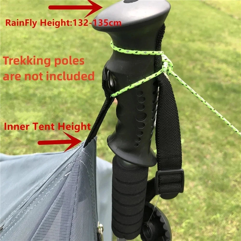 Waterproof Camping Tents Ultralight Double Tiers Rodless Pyramid Tent Single One Person 4 Season All Weather for Hunting Hiking