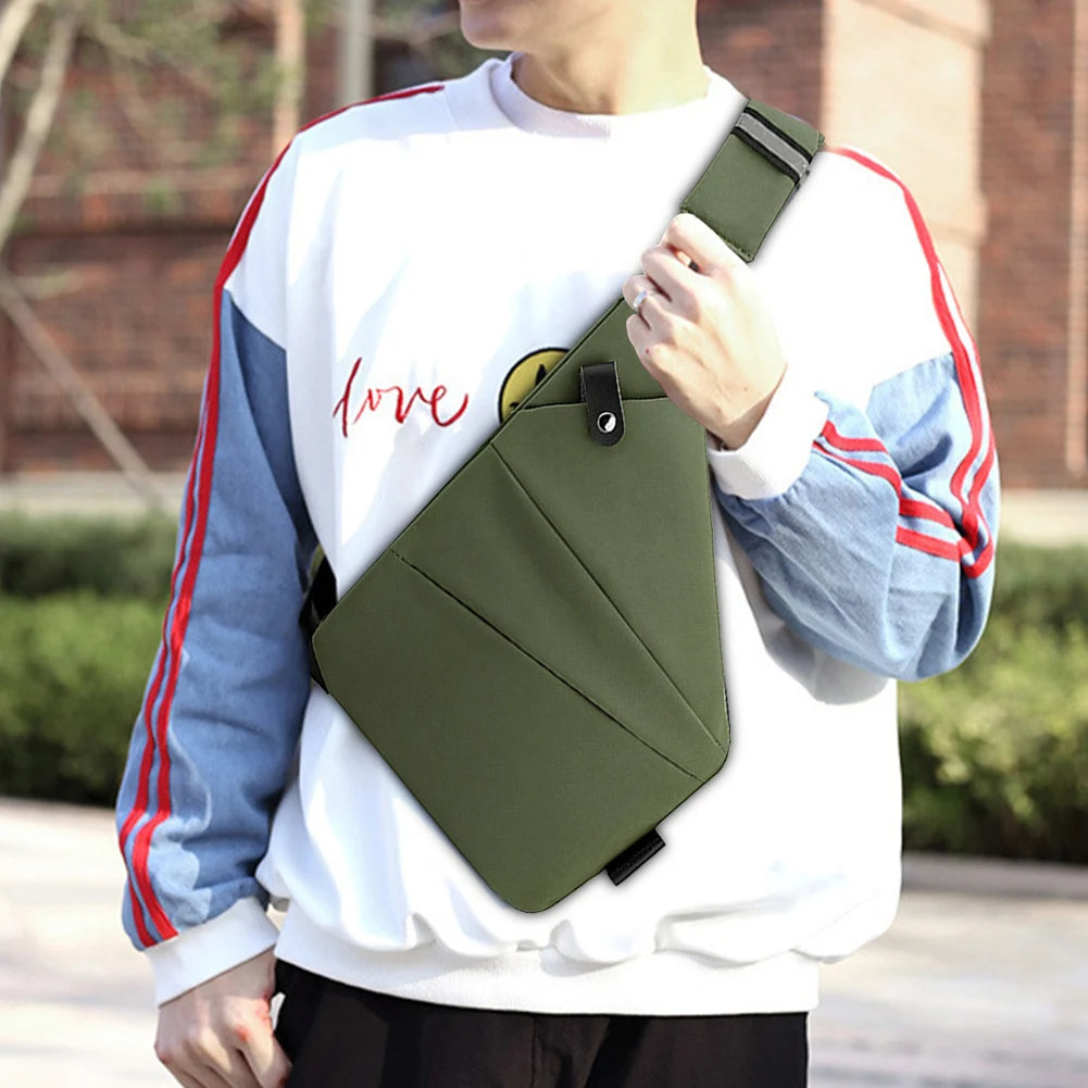 Mens Fashion Chest Bag Travel Crossbody Bag Large Capacity Simple Sling Bag Anti Theft Bag Ergonomic Mini Shoulder Bag