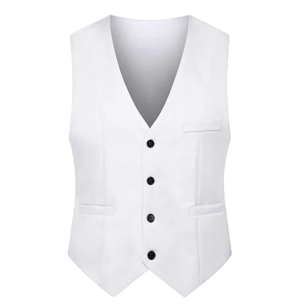 Clothing Mens Vest Slim Spring Summer V-Neck Double-breasted Sleeveless Winter Work All Seasons Autumn Business