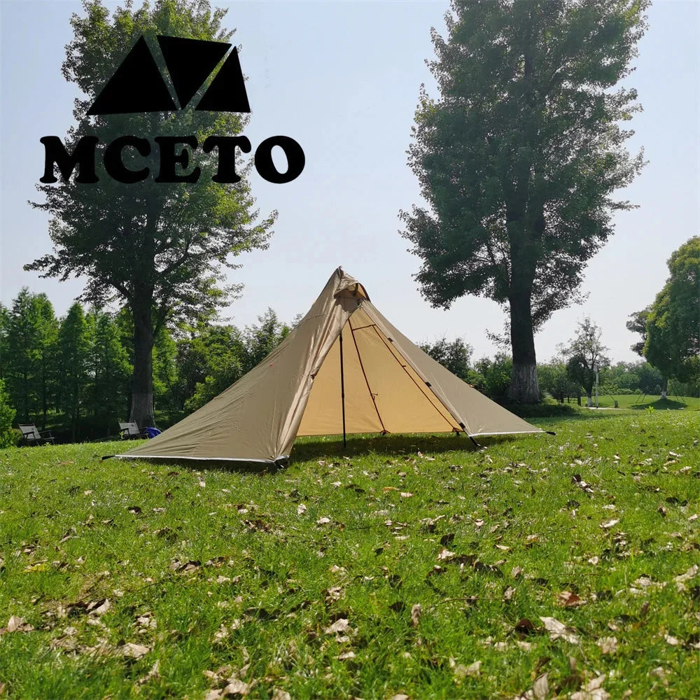 Waterproof Camping Tents Ultralight Double Tiers Rodless Pyramid Tent Single One Person 4 Season All Weather for Hunting Hiking
